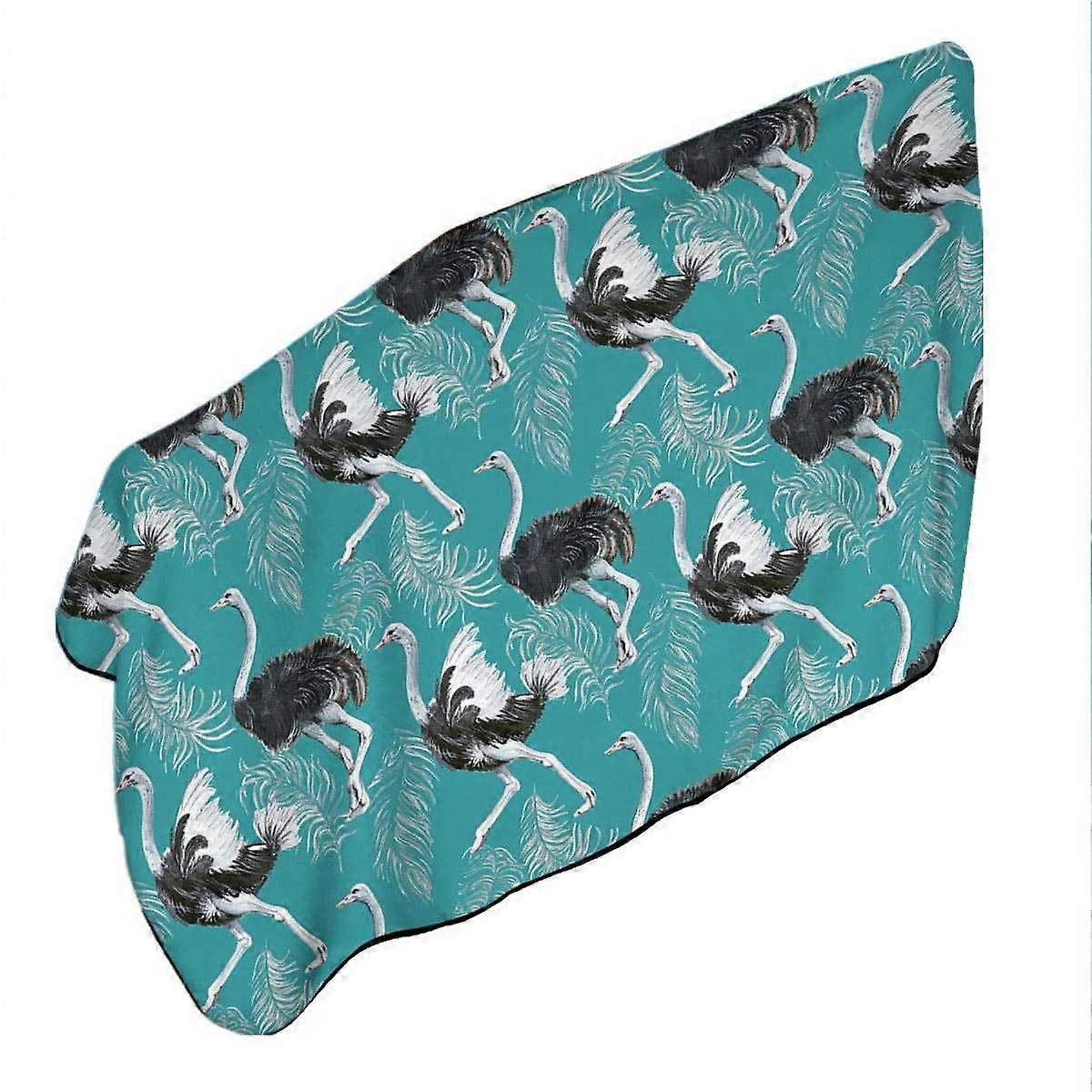Pattern of Feathers and Ostrich Microfiber Beach Towel