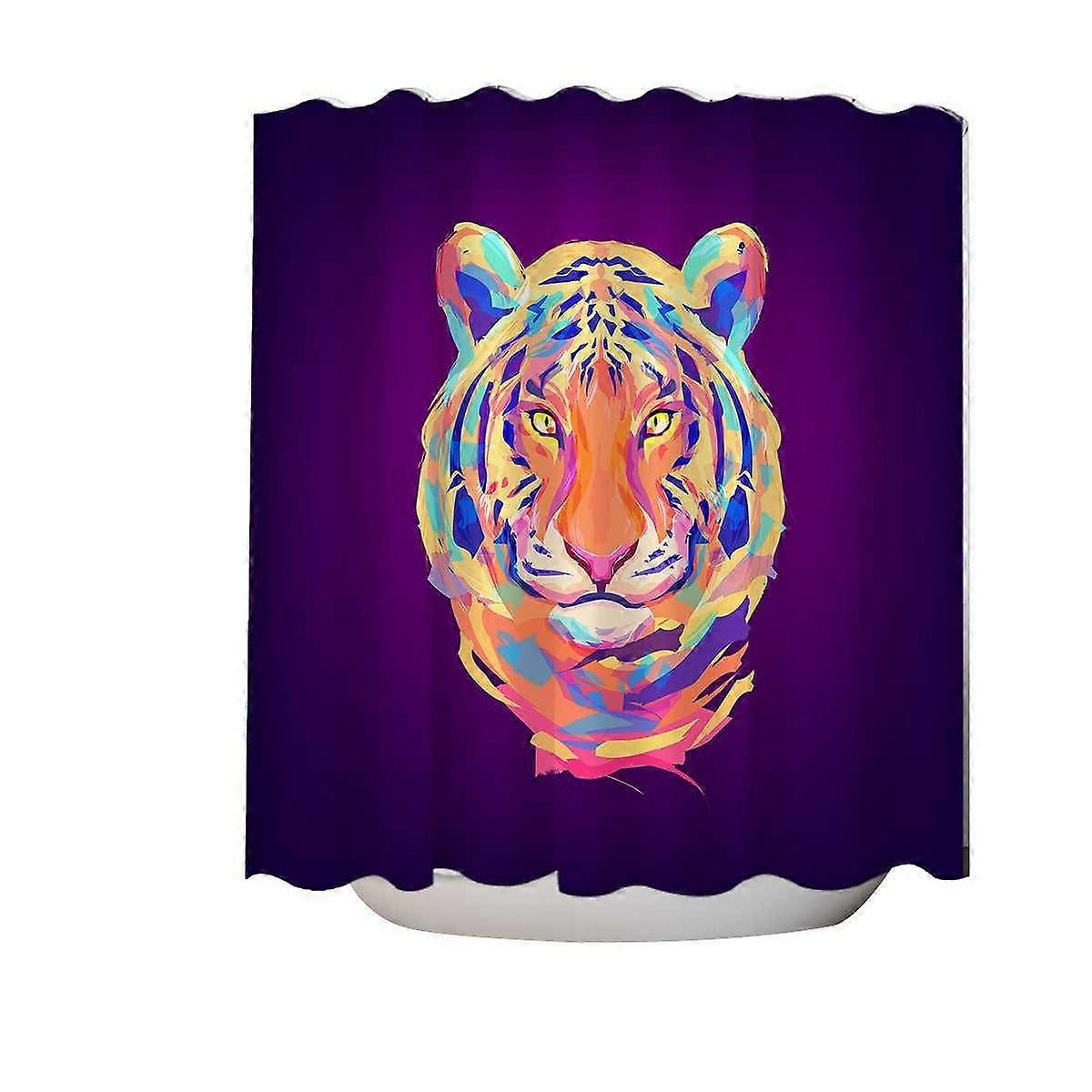 Artistic Colorful Tiger Shower Curtain