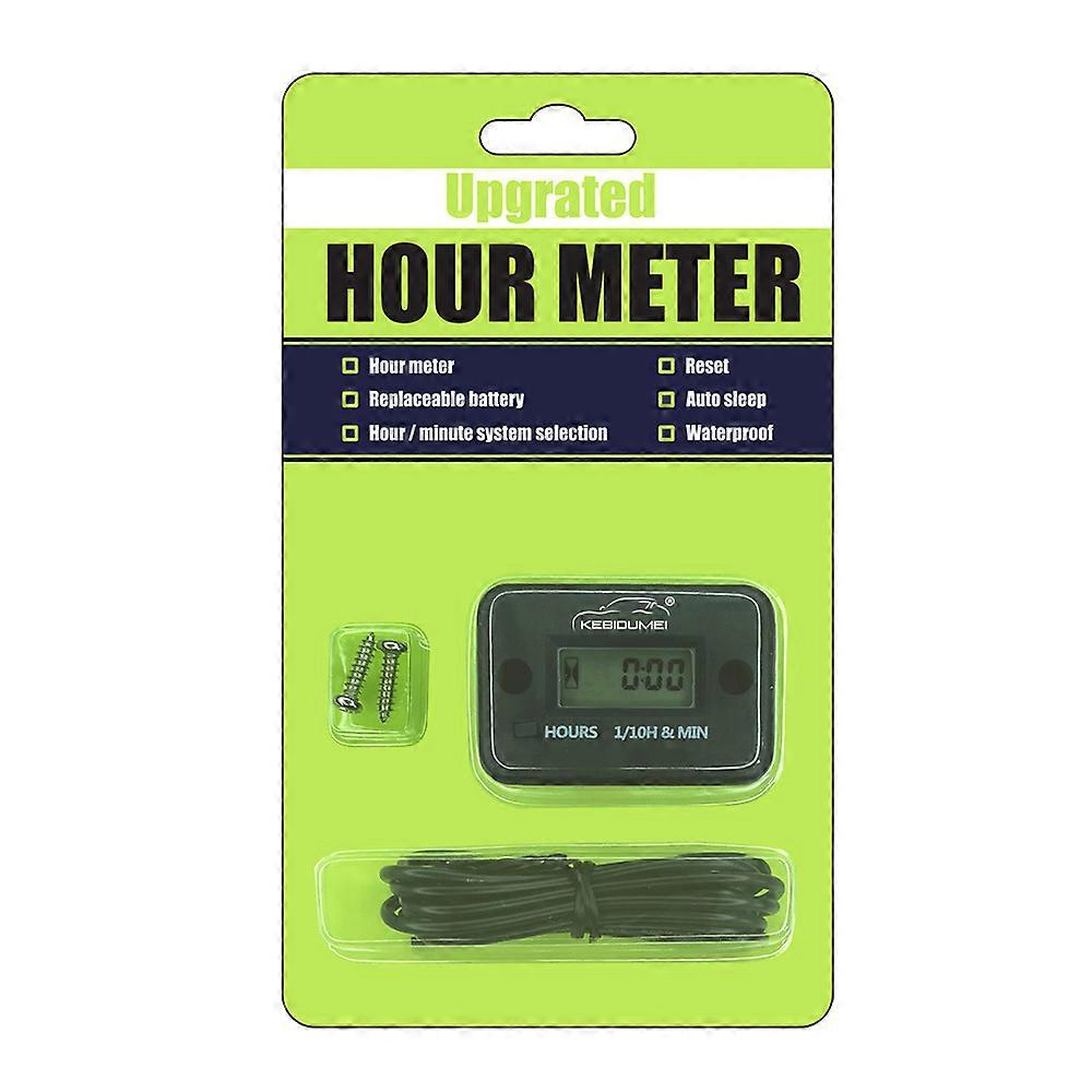 Vibration Engine Gauge Hour Meter Wireless Digital LED Resettable For Generator Lawn Mower Motor ATV Replacable Battery