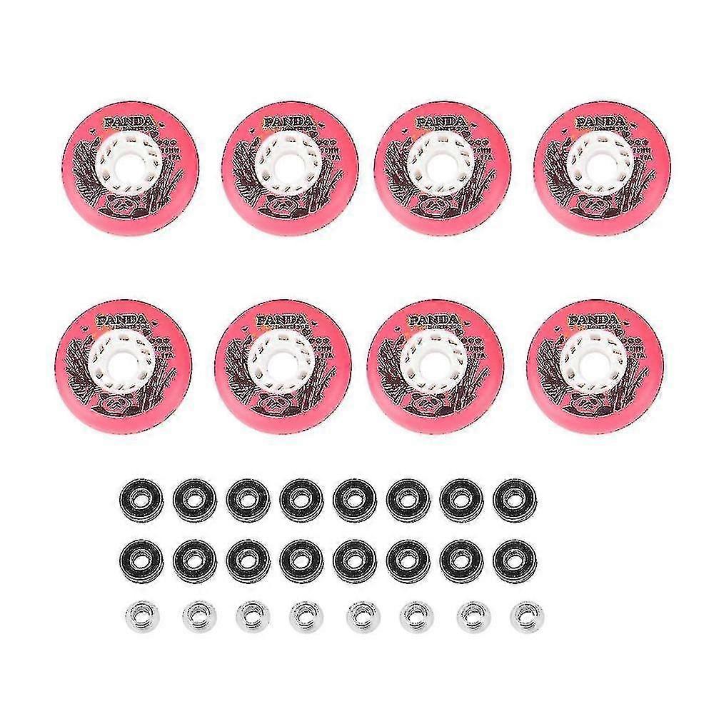 8pcs 80mm Skating Wheels 88a Roda Inline Roller Skate Wheel Pink