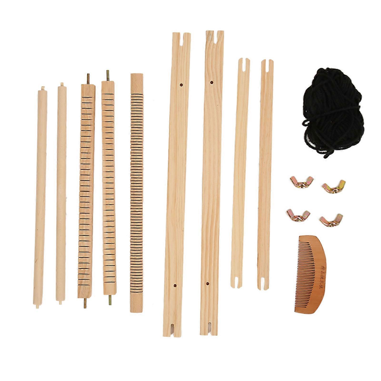 Tapestry Loom Simple Operation DIY Craft Wooden Weaving Loom Kit for Kids Beginners