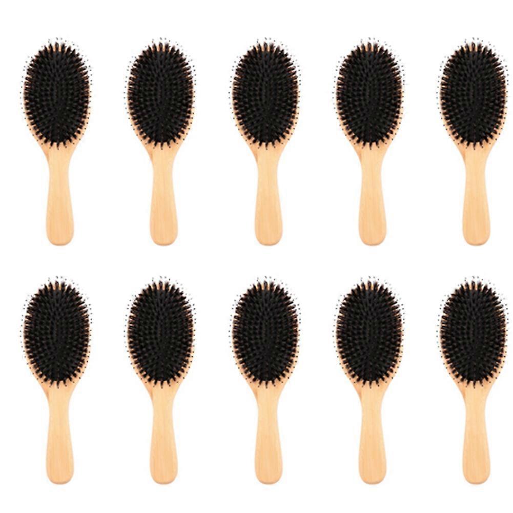 Hair Brush Boar Bristle Hair Brush with Nylon Pins Bamboo Paddle Daily Use for Conditioning Improve Hair Texture