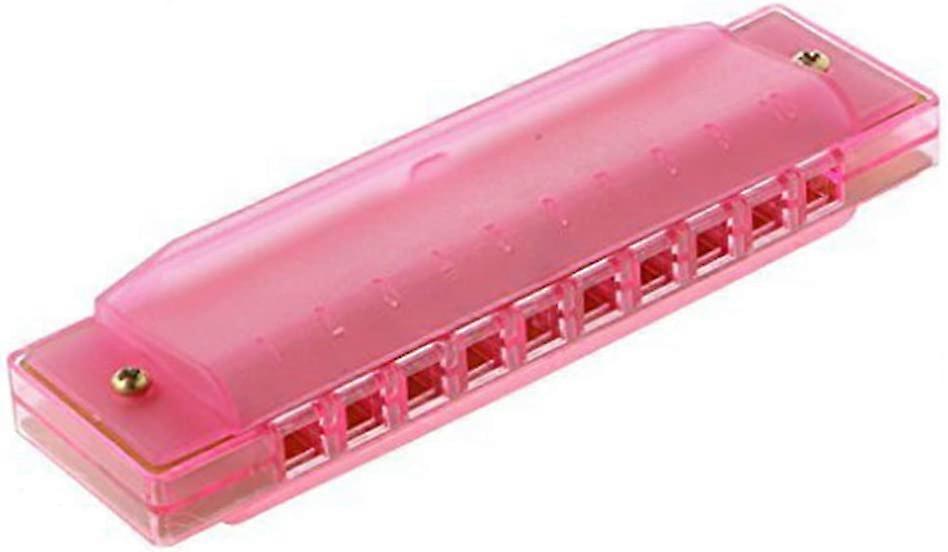 Harmonica Lightweight Plastic Harmonica Pink Children Musical Instruments 10 Holes Harmonica