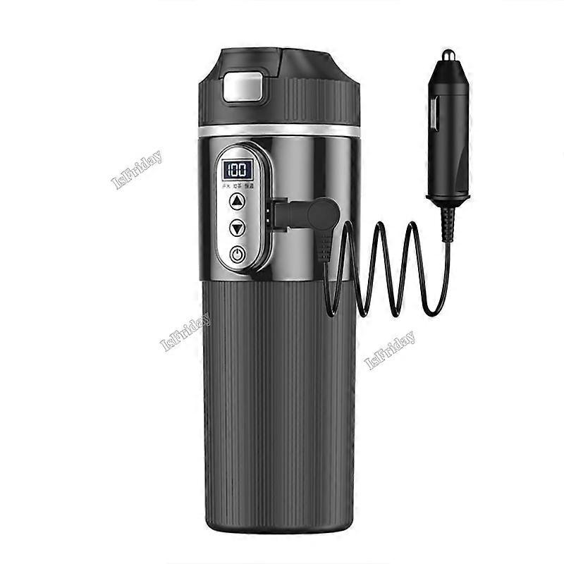 Electric Car Heating Cup 500ml Stainless Steel Heated Mug Winter Thermos Cup Water Cup with Temperature Regulator & Display Kettles