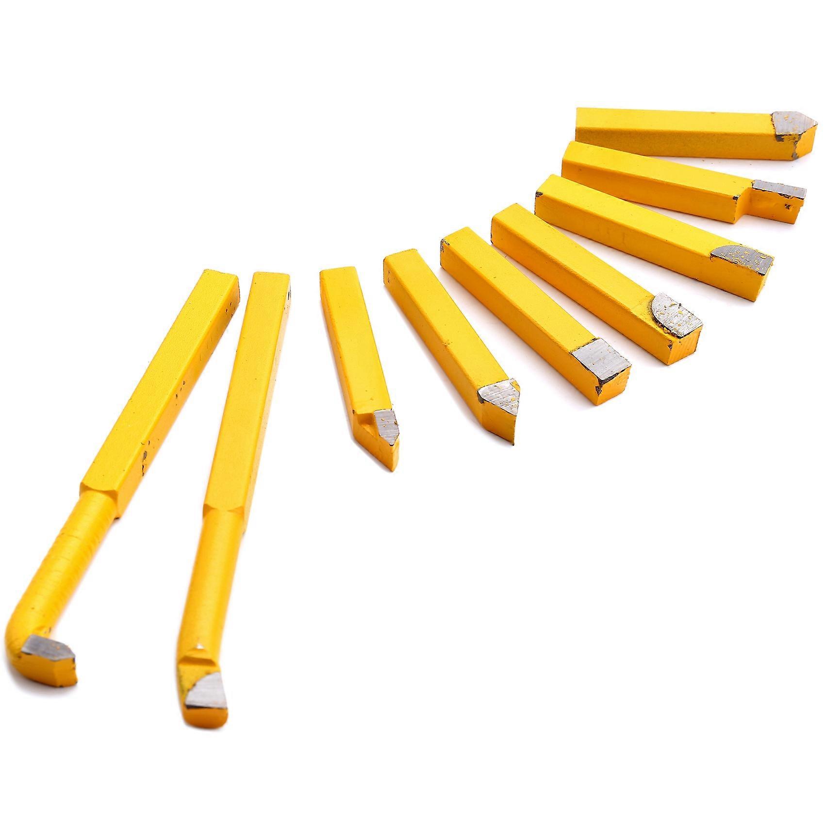 9pcs/Set YW1 Carbide Brazed Tip Tipped Lathe Cutter Tools 8x8mm High Hardness Turning Milling Weldi