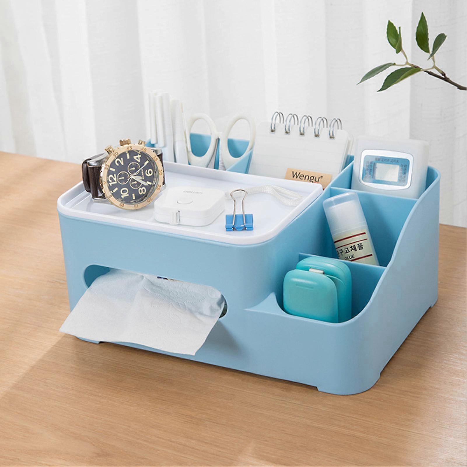 Side Dispensing Outlet Tissue Box Multifunction Remote Control Holder for Office Restaurant Dorms