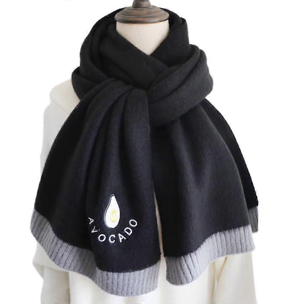 Avocado Warm Scarf, Winter Classic Knitted Versatile Thickened Scarf