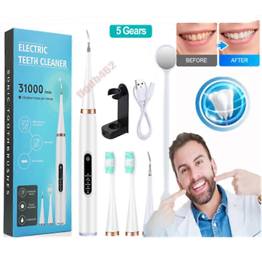 مزيل البلاك بالموجات فوق الصوتية القوي للأسنان مع 5 أوضاع - منظف الأسنان الأسنان