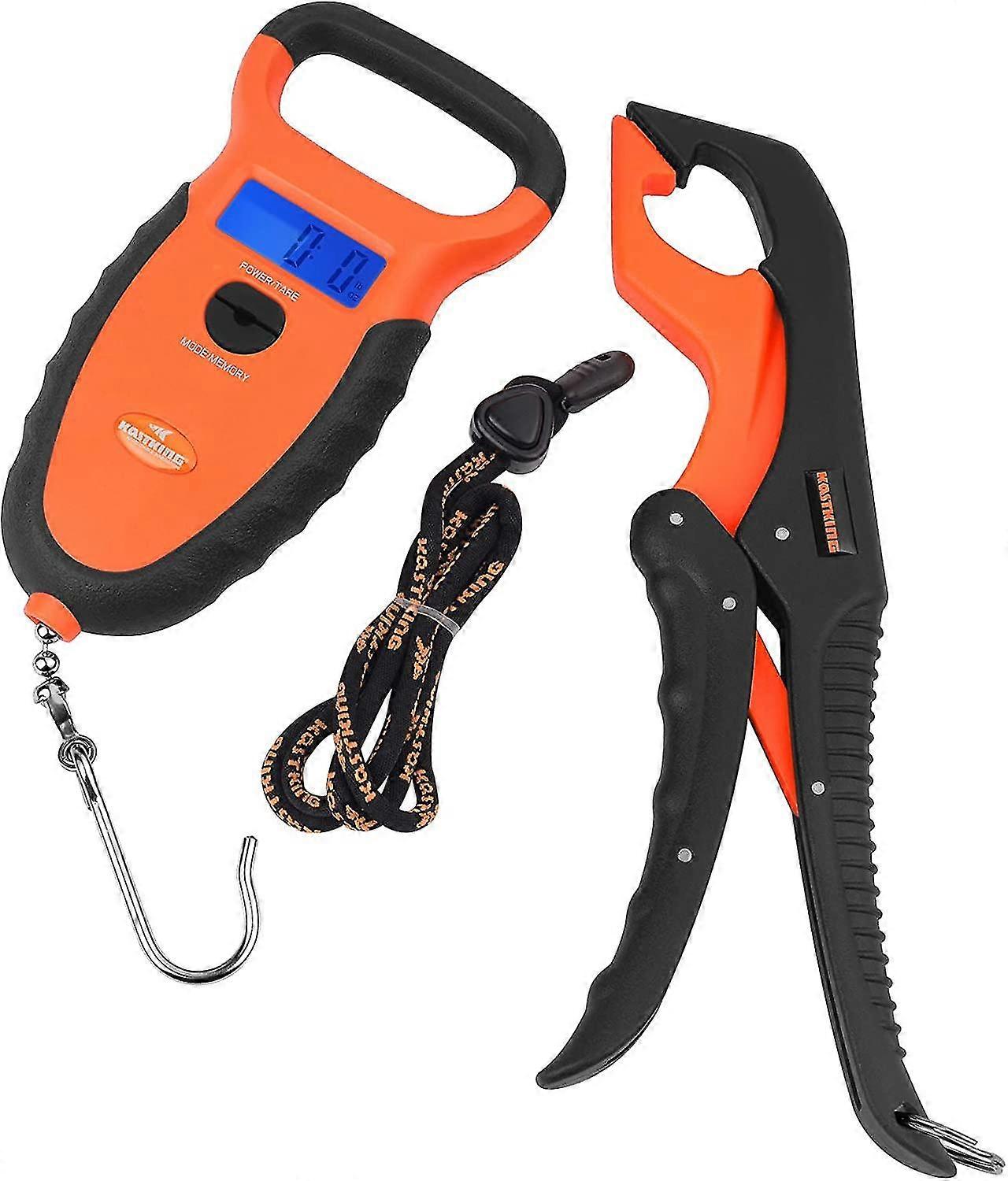 Waterproof Floating Digital Fishing Scale With No-puncture Lip Gripper. Dual Mode - Pounds/ounces & Kilograms. Lightweight Abs Frame, Non-slip Handle.