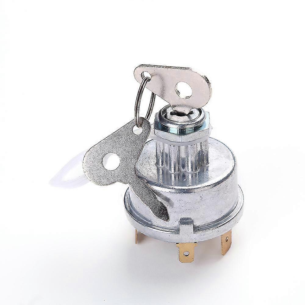 Car And Motorcycle Modified Ignition Switch 12/24v Modified Car Ignition Lock Ignition Switch (1pcs, Silver)