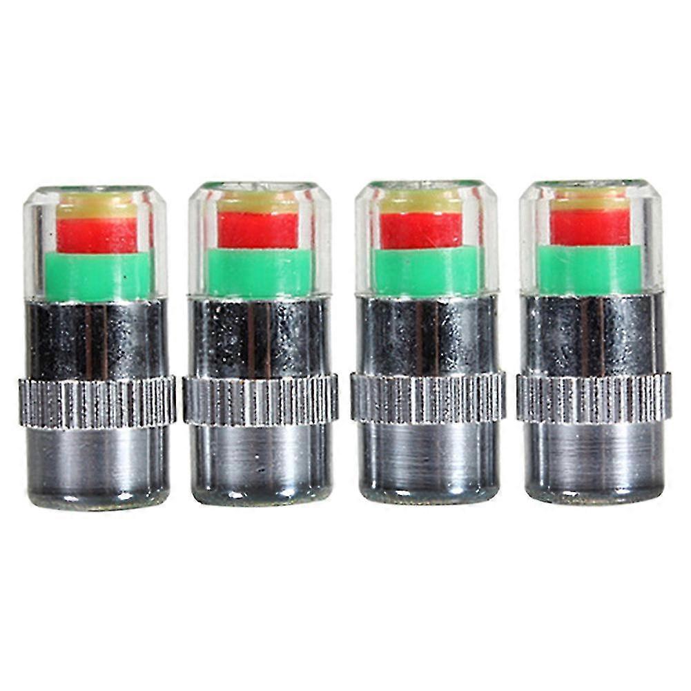 4pcs Auto Tire Pressure Monitor Tyre Gage Alert Sensor Indicator Valve Caps