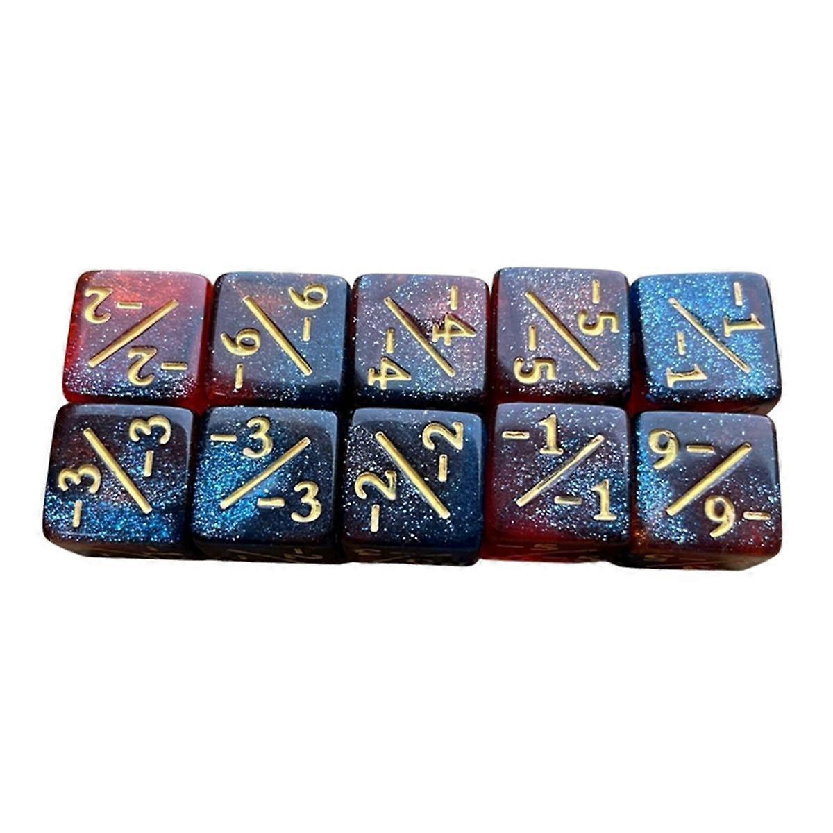 10Pcs Symbol Dice Double Colors Math Counting Teaching Add Subtract Dice Digital Dice Dice Acrylic
