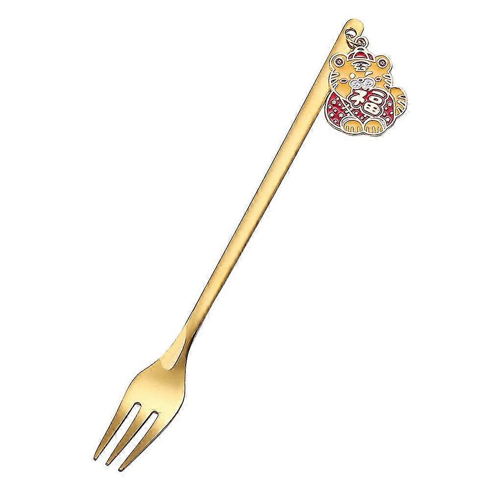 New Year Tableware Dessert Fork Stirring Small Fork New Year Gift Fork