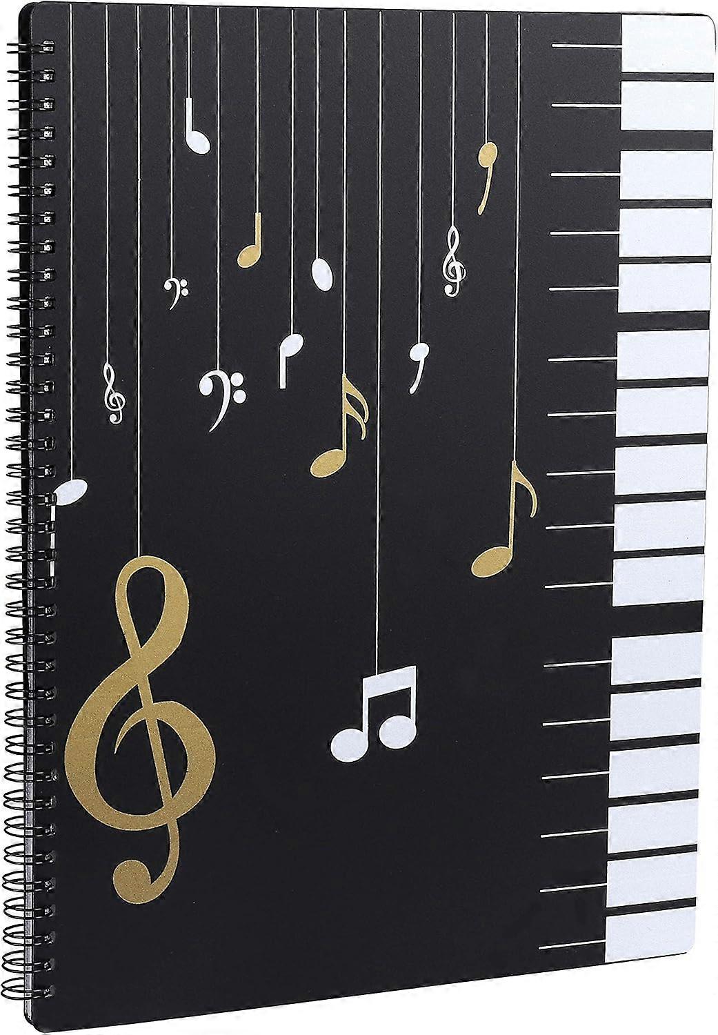 Sheet Music Folder for Playing A4 Size Paper Documents Holder Storage 30 Pockets Clef, Music Table File Folder, Plastic Concert Choral Folder for Musi