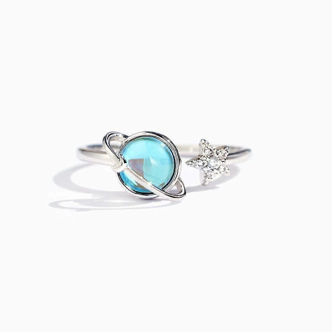 To My Daughter Ring Spinner Moon and Star Ring,Stars and Moons Surround The Dreamy Planet ring, A Decompression Jewelry Gift