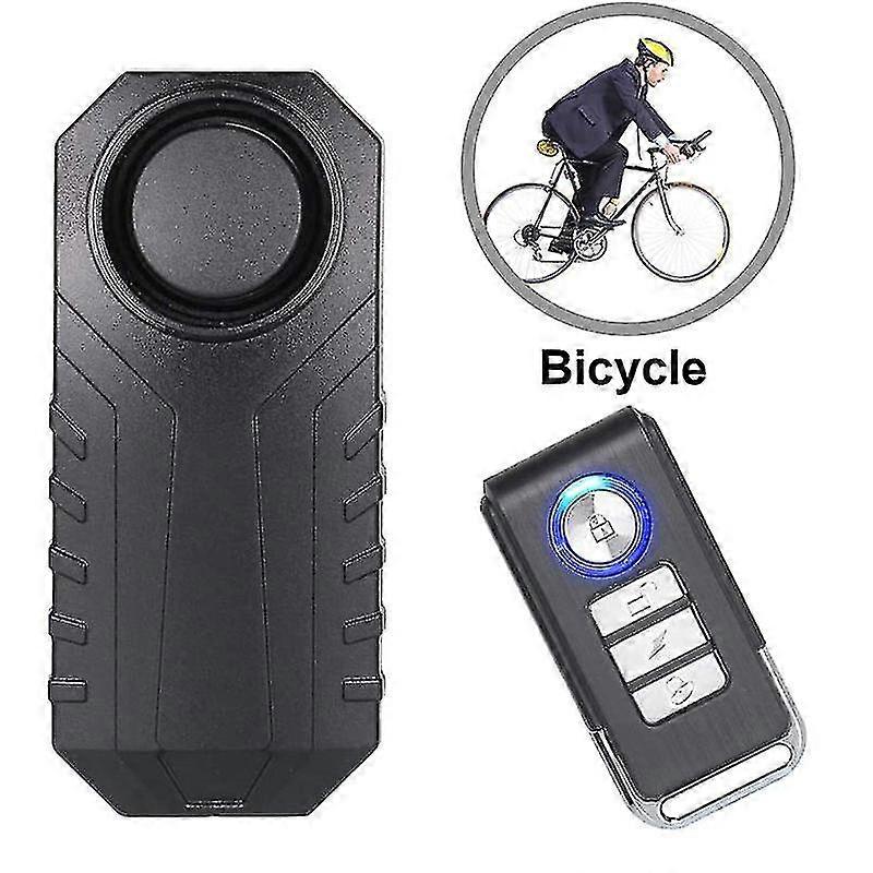 Bicycle Alarm, Anti-theft Device For Motorcycle Vehicles With Remote Control, 113db Super Loud (1-pack)
