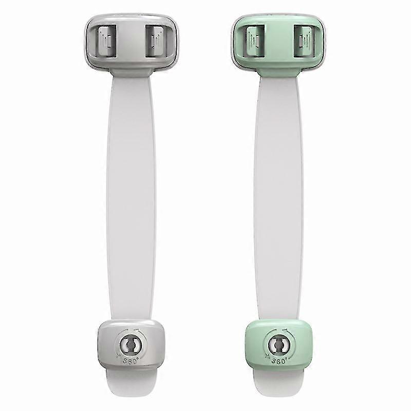 Baby Safety Lock Drawer Cupboard Door Cabinet Fridge Child Safety Lock Safety Lock Without Tools (3pcs Green, 3pcs Gray, 5.3cm*21.5cm)