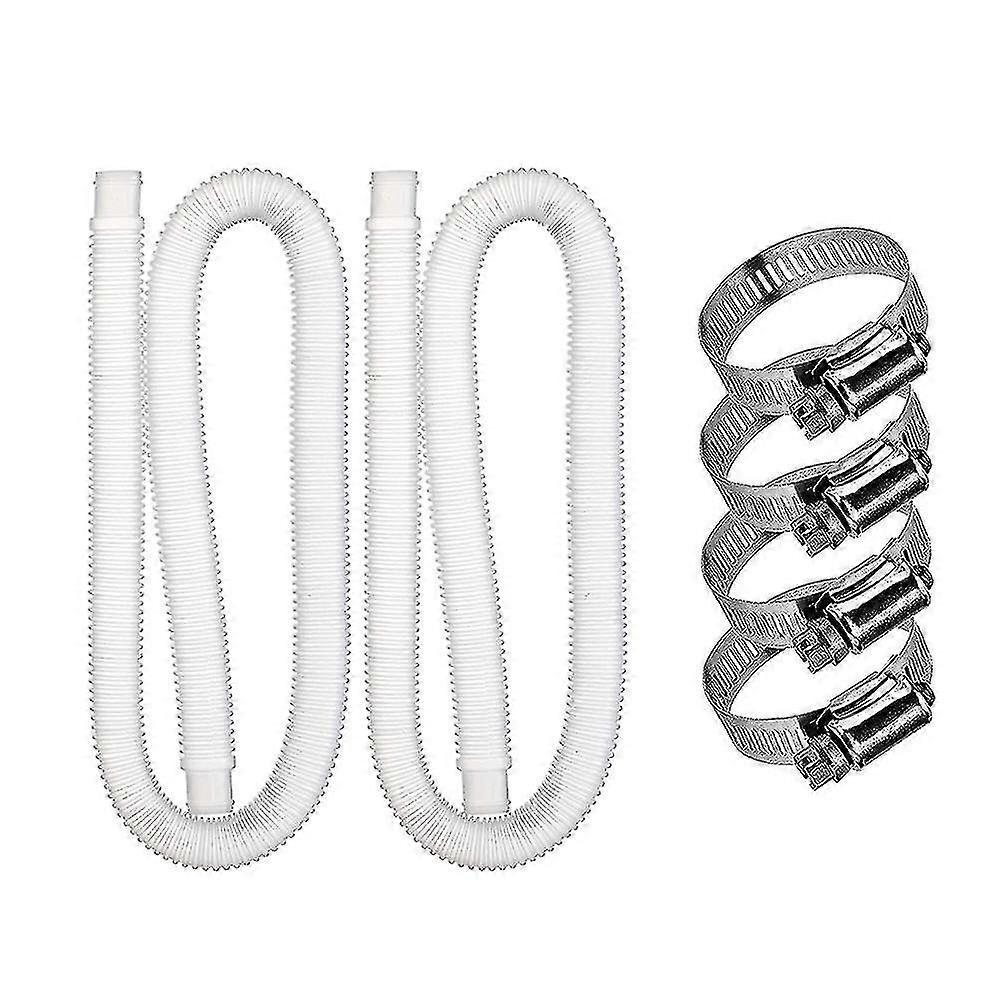 Swimming Pool Filter Pump 1.5m Hose Metal Clamp Replacement Accessory For Intex