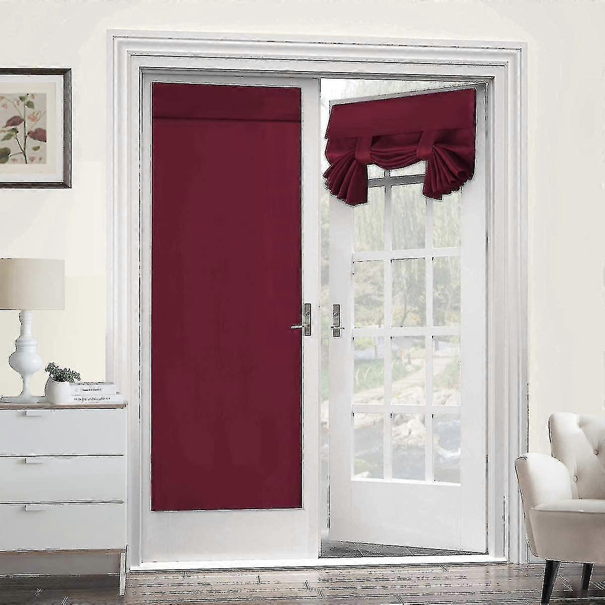 Curtain Panel, Door Wall Window Panel Screen, Wine Red