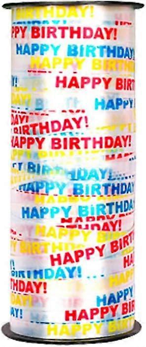 Happy Birthday Balloon Bolduc Wavy Wrapping Paper Ribbon 300ft Roll