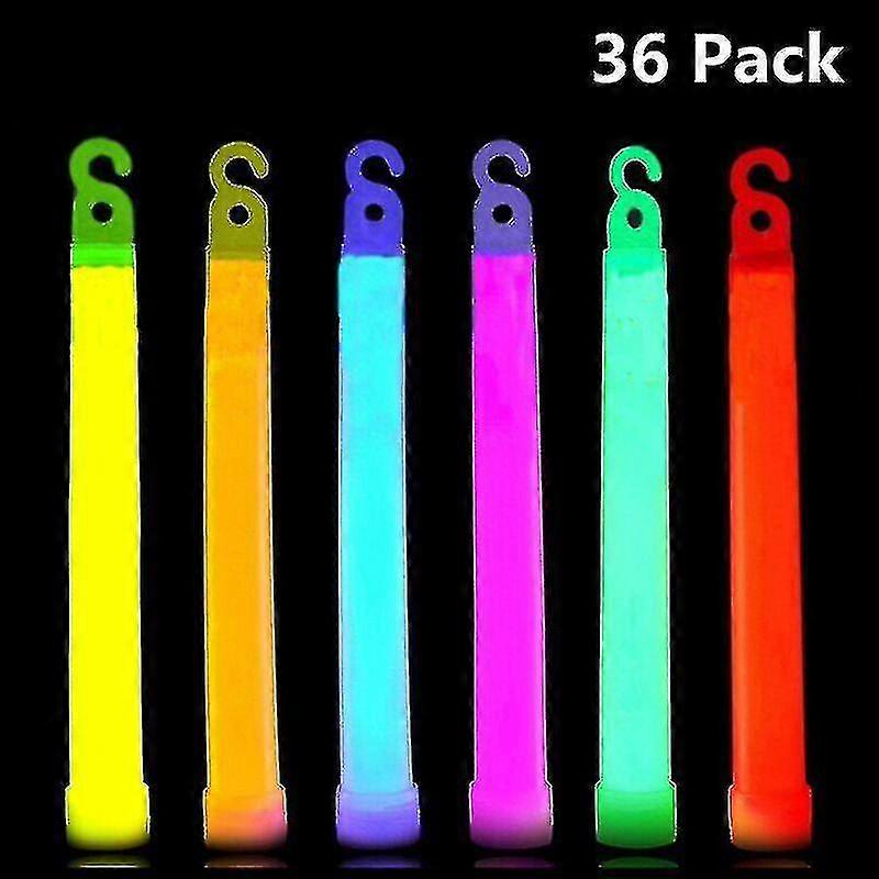 36 Ultra Bright Glow Sticks Plus - Bulk Pack Industrial Grade - 6 Inch Waterproof Glow Stick - 12 Hour Duration - Mixed Colors - Bend, Shak