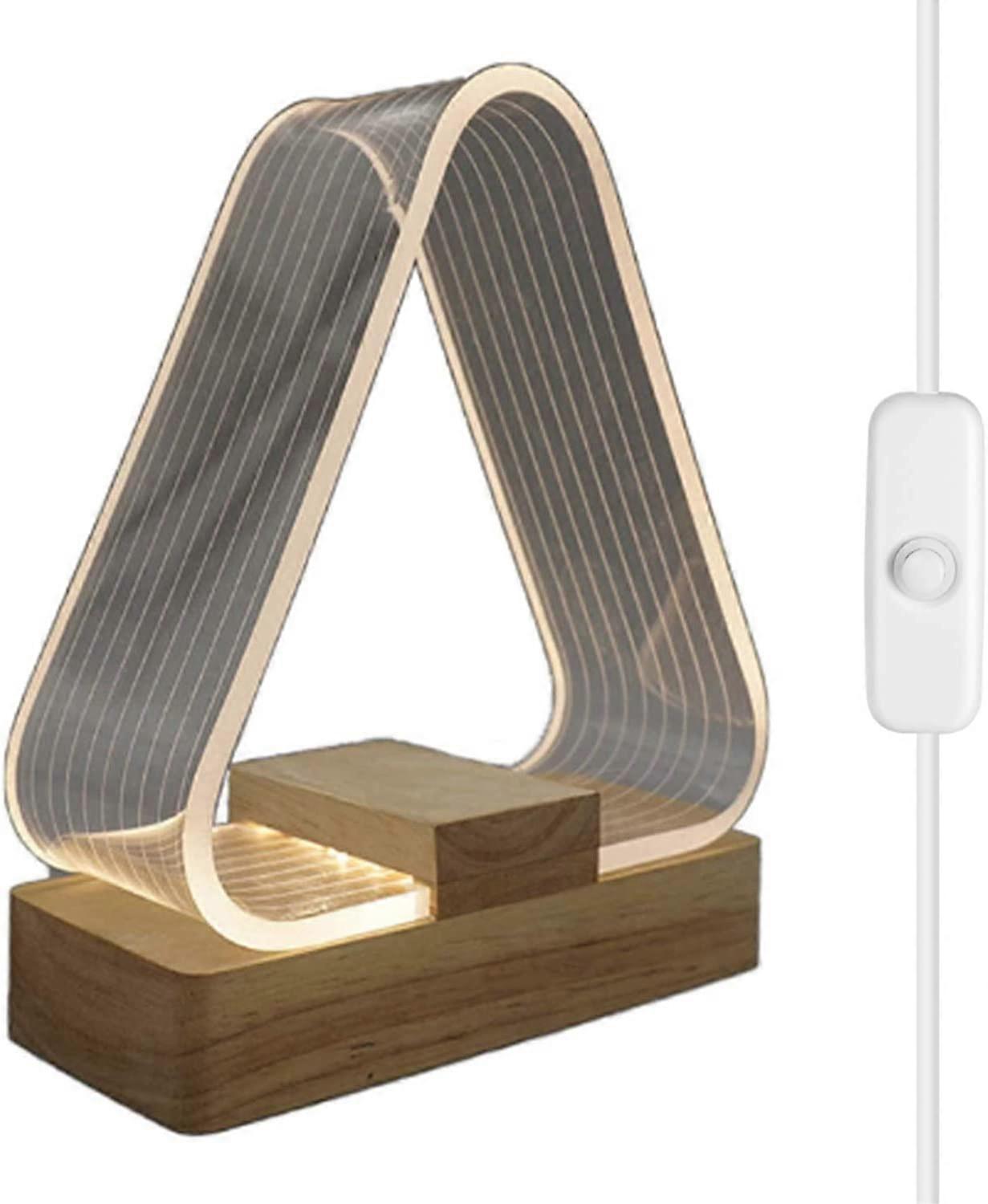 USB Bedside Triangle Decorative Table Lamp