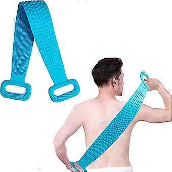 duschborste 90cm, silikon exfolierande kroppsborste, super lång duschryggborste med massagepartiklar