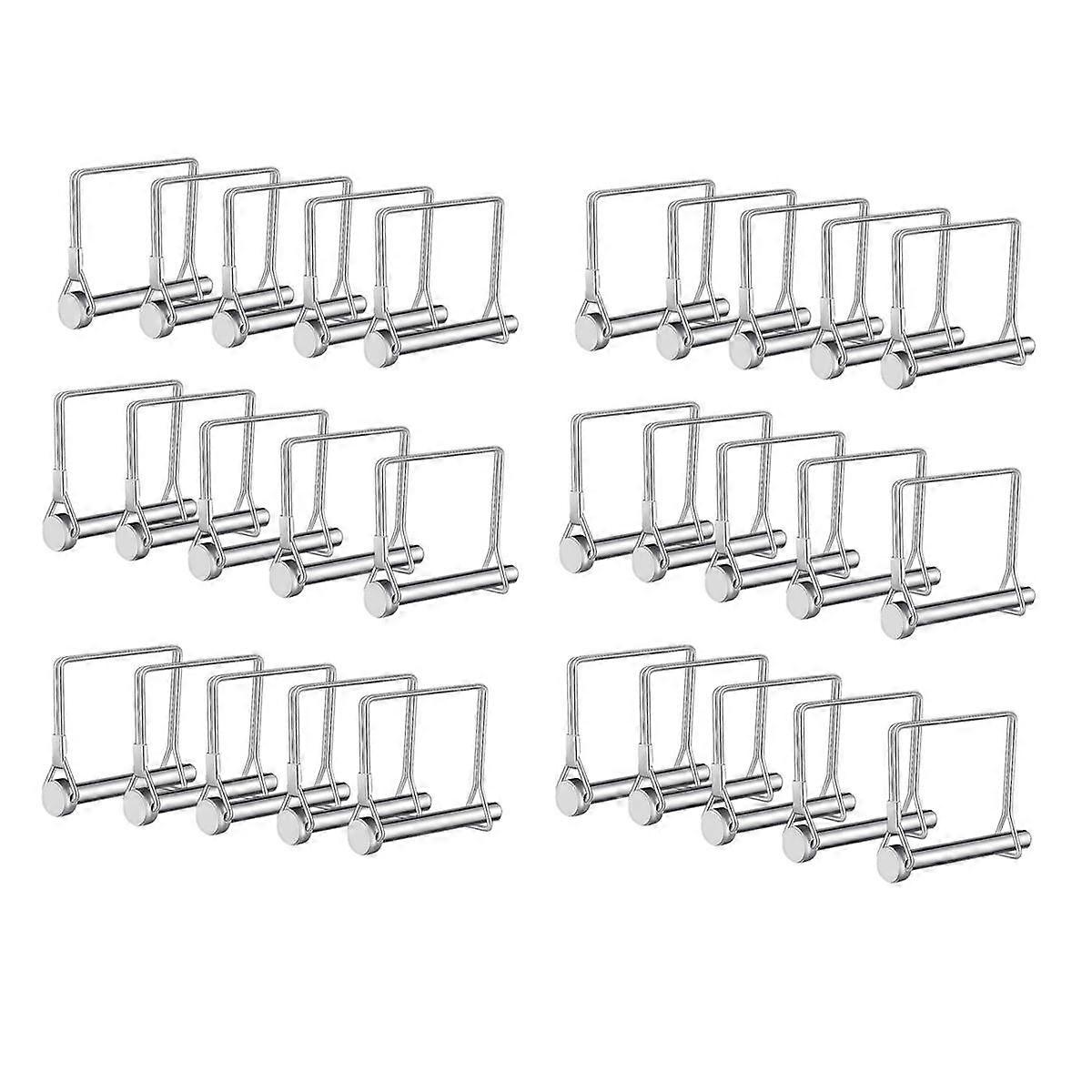 Trailer Lock Pins,30Pcs Pto Pin Shaft Locking Pin 1/4 Pin Hitch Pin Wire Lock Pin Safety Coupler Pi