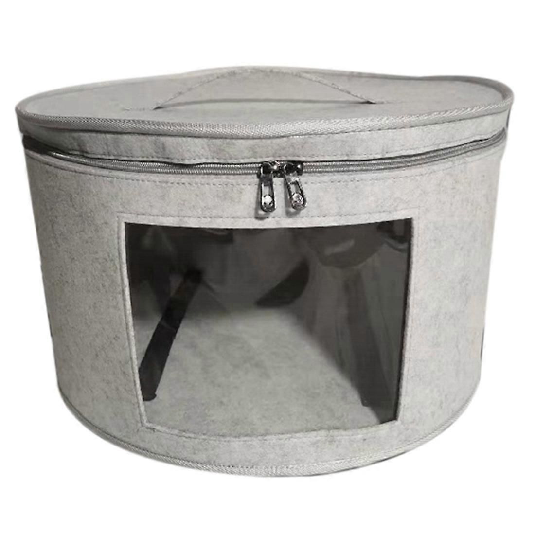Hat Box Organizer Round Travel Hat Boxes Foldable Hat Storage Bag with Dustproof Lid Hat Storage Bo