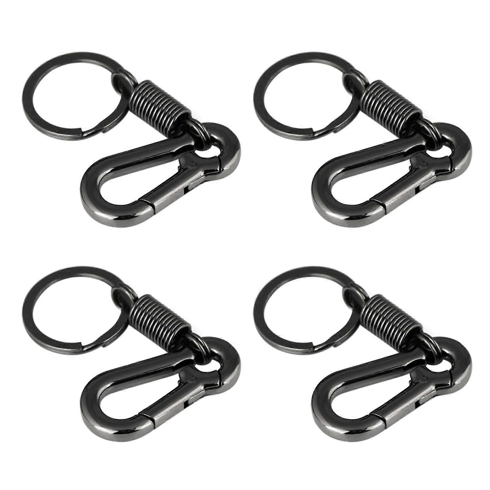 4X Sturdy Carabiner Key Chain Key Ring Polished Key Chain Spring Key Chain Business Waist Key Chain