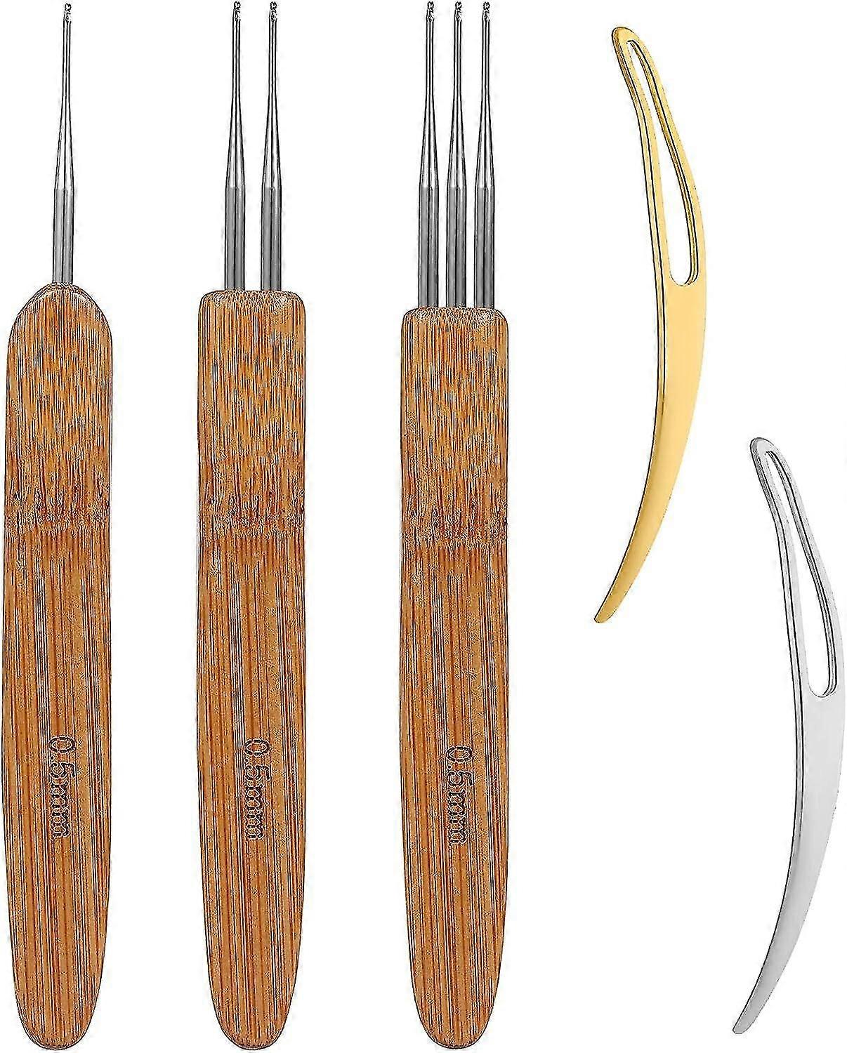 5 Pieces Dreadlocks Crochet Hair Tool Needles Includes 3 Pieces Dreadlocks Crochet Hooks with Differ