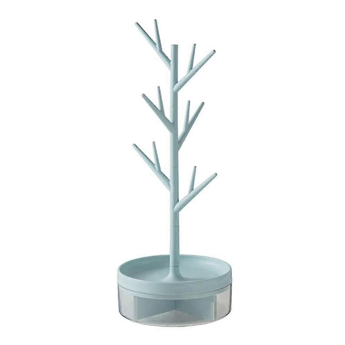 Branch Jewelry Rack with Rotatable Base and Storage Box Tree Tower Rack Hanging Organizer