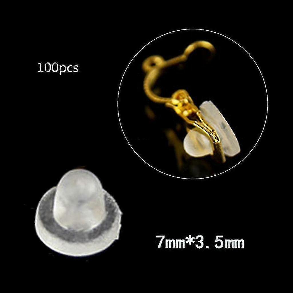 100 Pcs Clear Earring Pads Silicone Comfort Earring Cushion For Clips On Earring