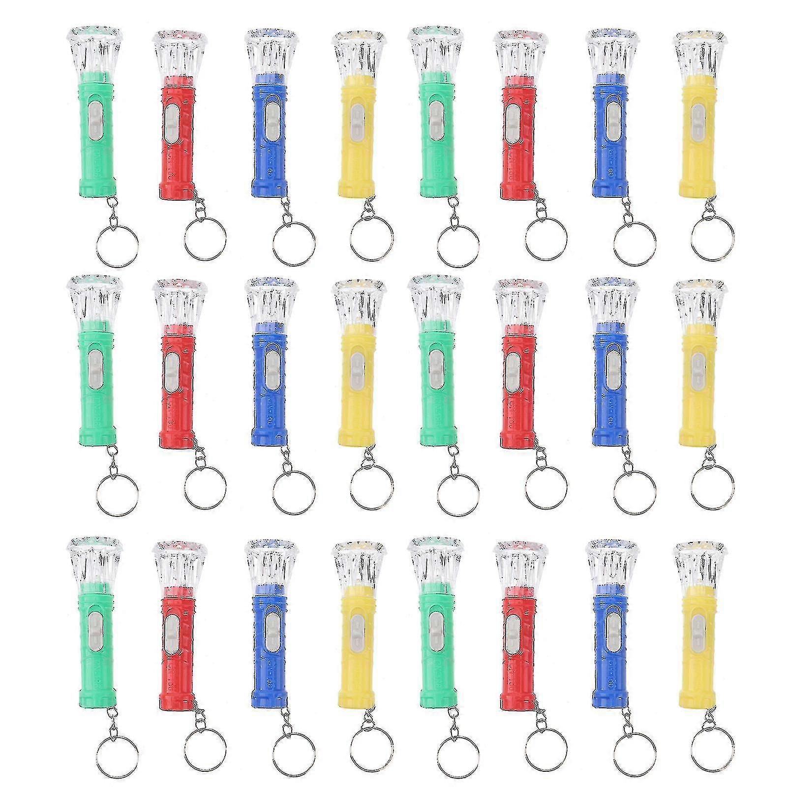 24pcs Mini Light Torch Practical Bright Plastic Led Durable Keychain Flashlight