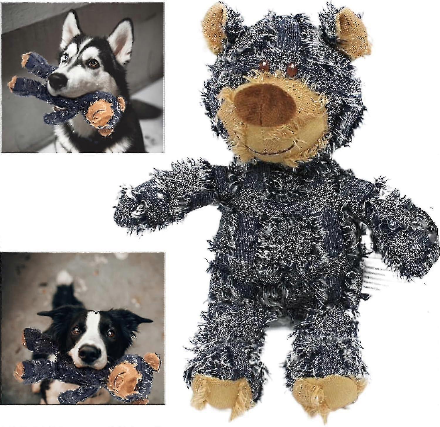 Dog Companion For Heavy Chewers- Indestructible Robust Bear Dog Toy, Durable Squeaky Dog Toys For Heavy Chewers, Unbreakable Stuffed Plush Dog Toys