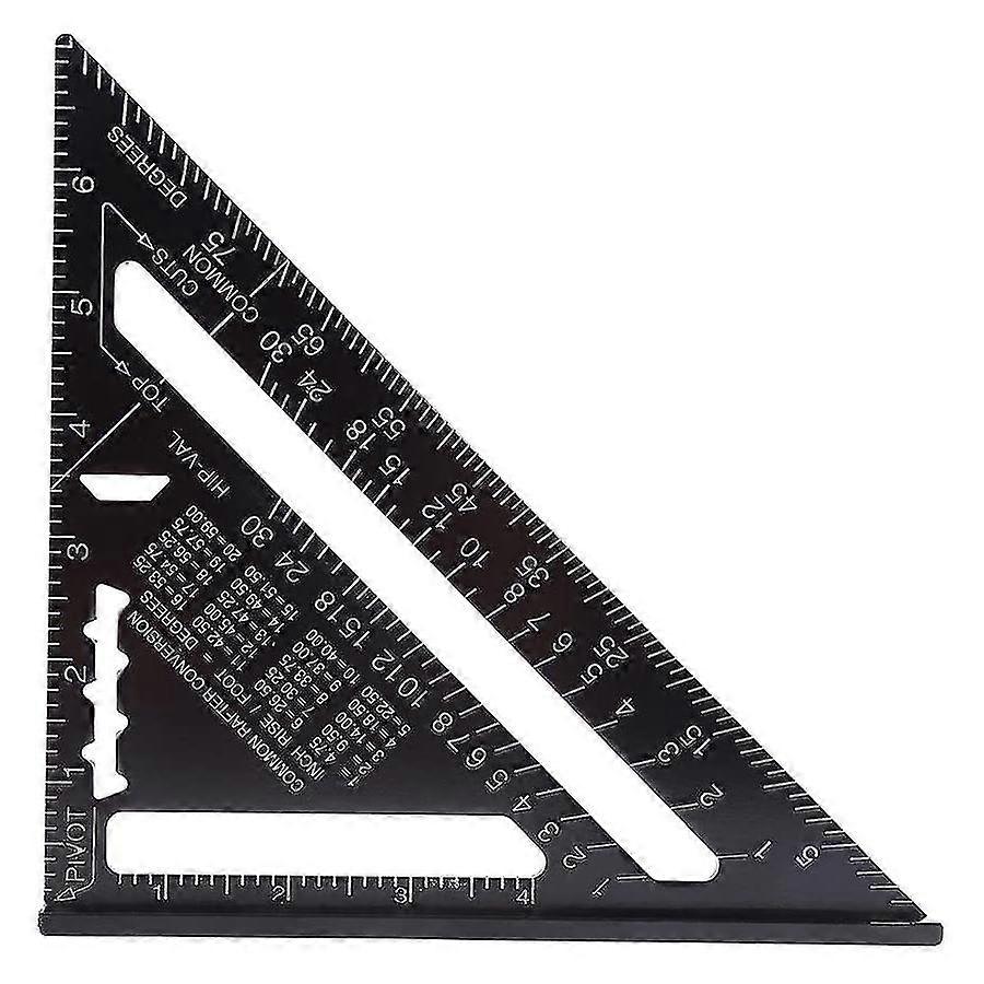 Regla triangular imperial de aluminio con acabado de óxido
