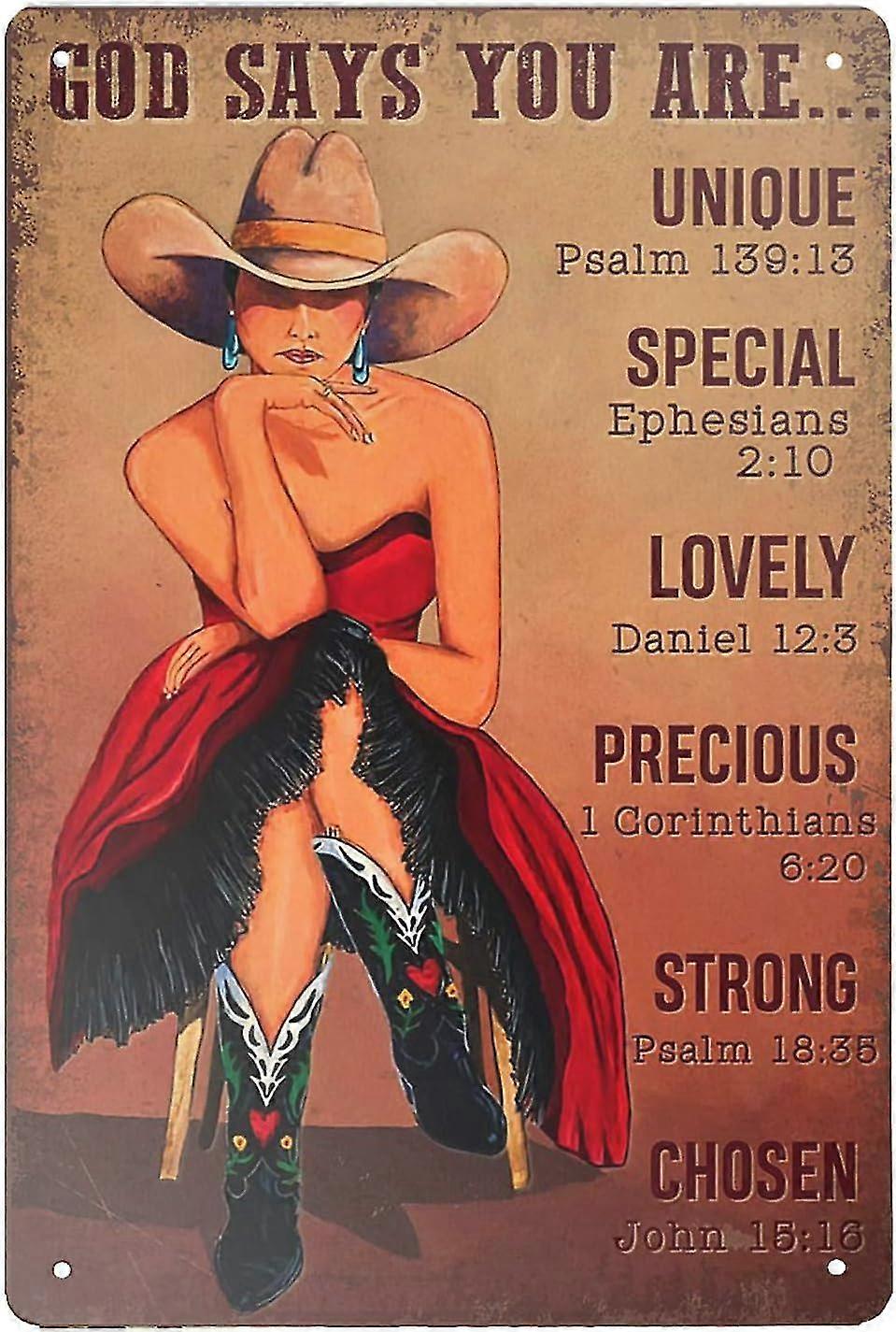 Metal Tin Sign Cowboy On A Horse Cowboy Code, If Its Not Yours Dont Take It, If It True Dont Say It
