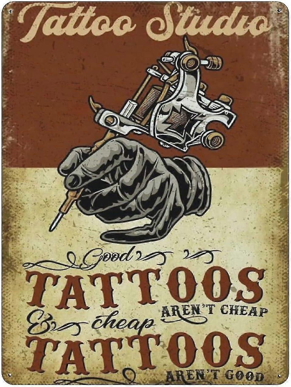 Placa de Lata de Metal Estúdio de Tatuagem Vintage Cartaz de Lata Placa de Metal 8x12 Polegadas OU 12x16 Polegadas Modo 1549