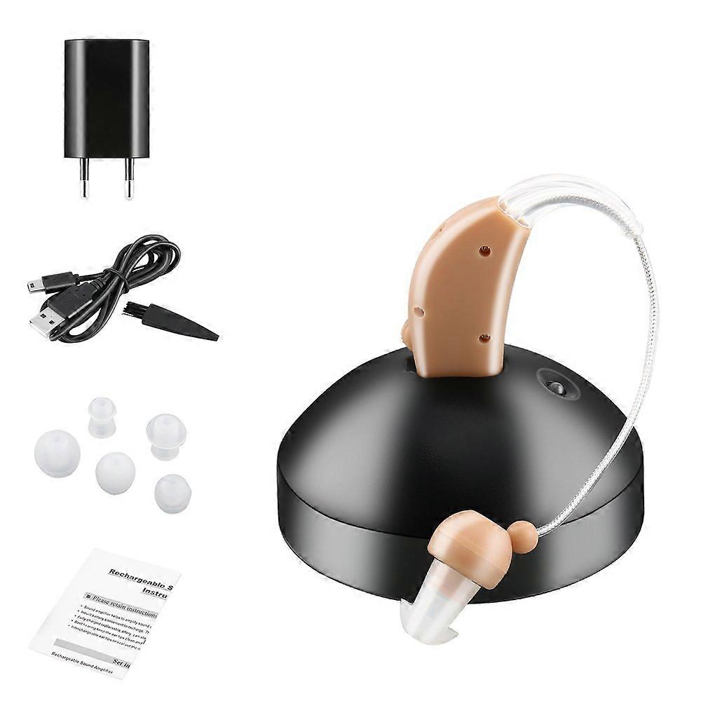 Wiederaufladbare tragbare Mini-Hörgeräte Sound Voice Amplifier hinter dem Ohr JZ-1088F für ältere Hörgeräte EU / US-Stecker