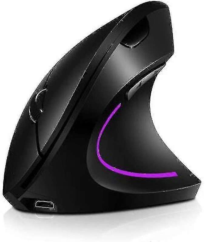 Mouse verticale ergonomico ricaricabile wireless destrorso con 4 dpi regolabili (colore: nero)