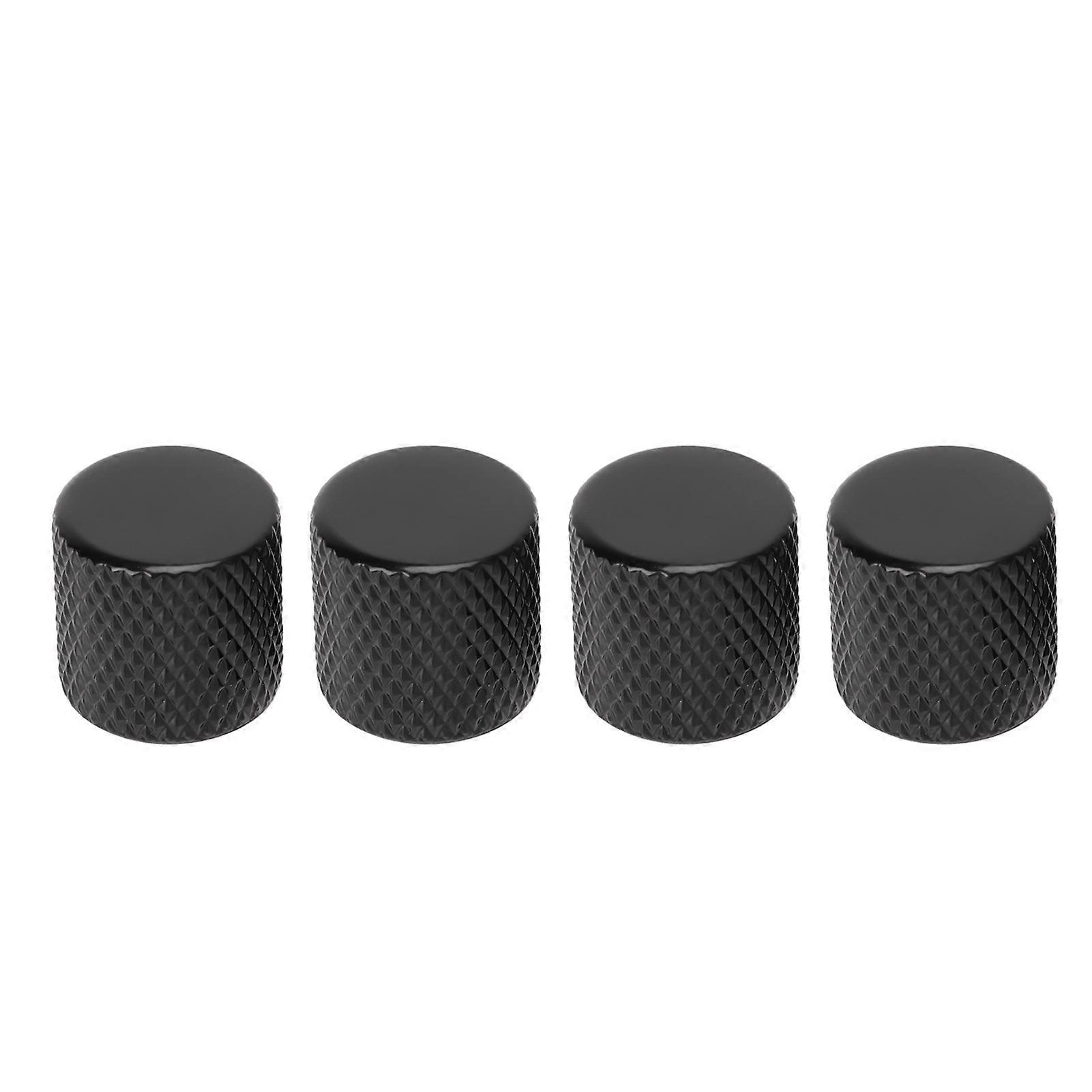 4 Stück Potentiometer-Knopf Breite Kompatibilität Starker zarter E-Gitarren-Steuerknopf Schwarz