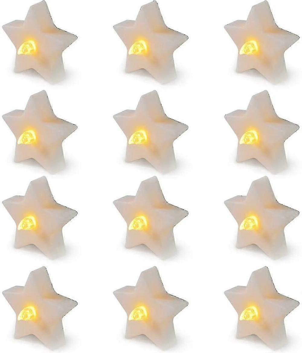 Creative Candle Light Star Shaped Decorative Flameless Candle 12 Pcs