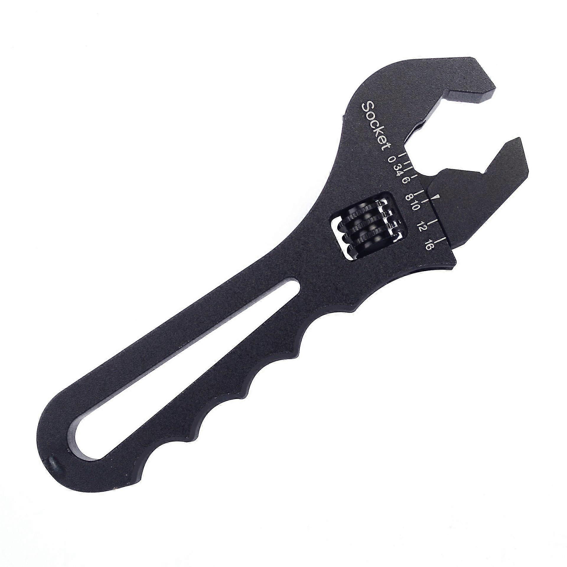 One Mounting Wrench, An3-16an Lightweight Aluminum Adjustable Wrench For One Pipe Fitting Adapter End, Black