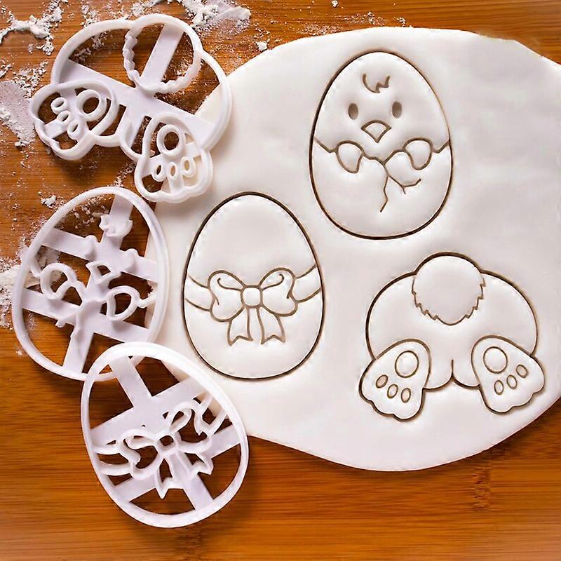 Easter Plastic Cartoon Chicken,Rabbit, Easter Egg Seal Grinding Tool, Embossing Tool, Easter Seal Mold 3pcs
