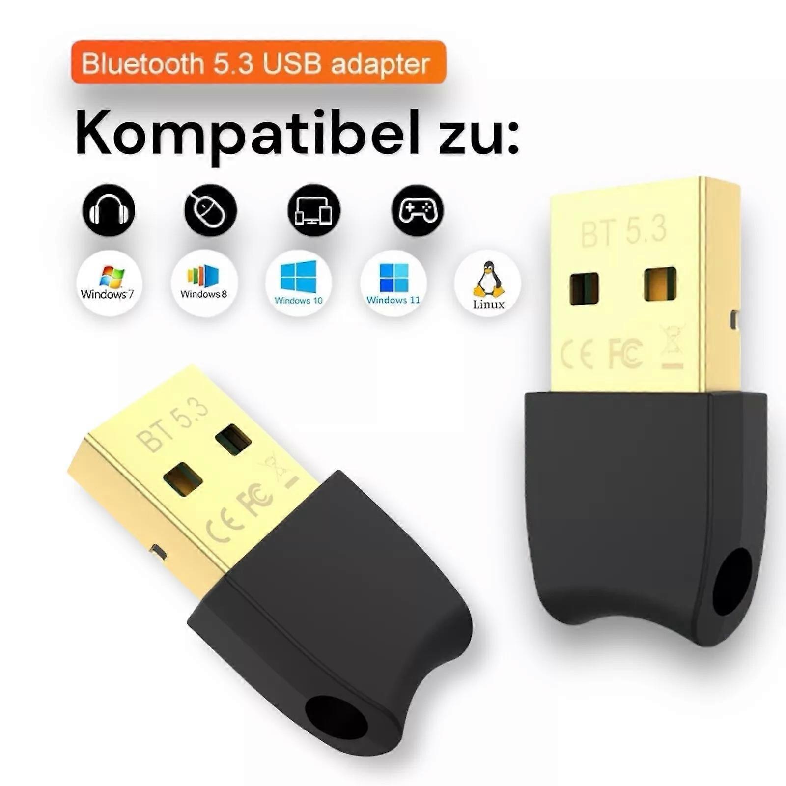 Dongle V 5.3 Bluetooth USB Adapter Stick Transmitter PC Laptop Notebook