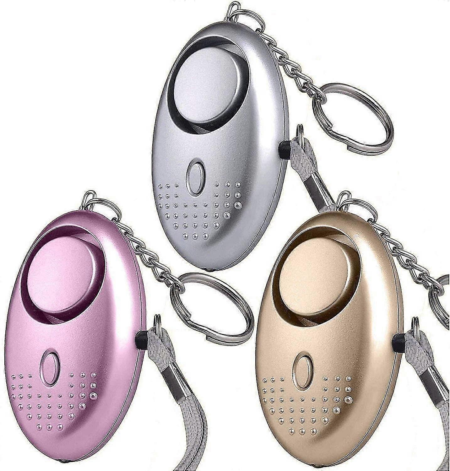 Personal Alarm, Binky 3 Pack Security Keychain With Led Flashlight, Mini 140db