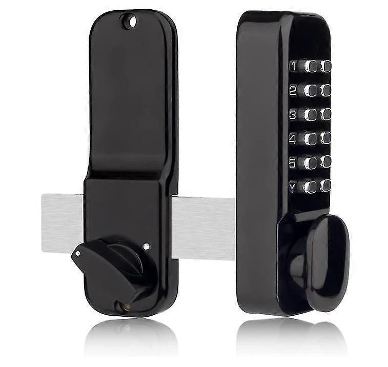 Mechanical Keyless Entry Door Lock with Keypad Door Knob, Black, 14.2*4.2cm