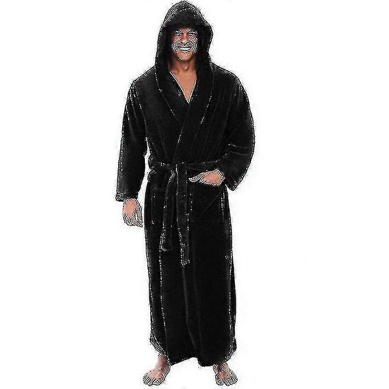Fll With Hooded, Thick Warm Gown Robe, Bathrobe Kimono