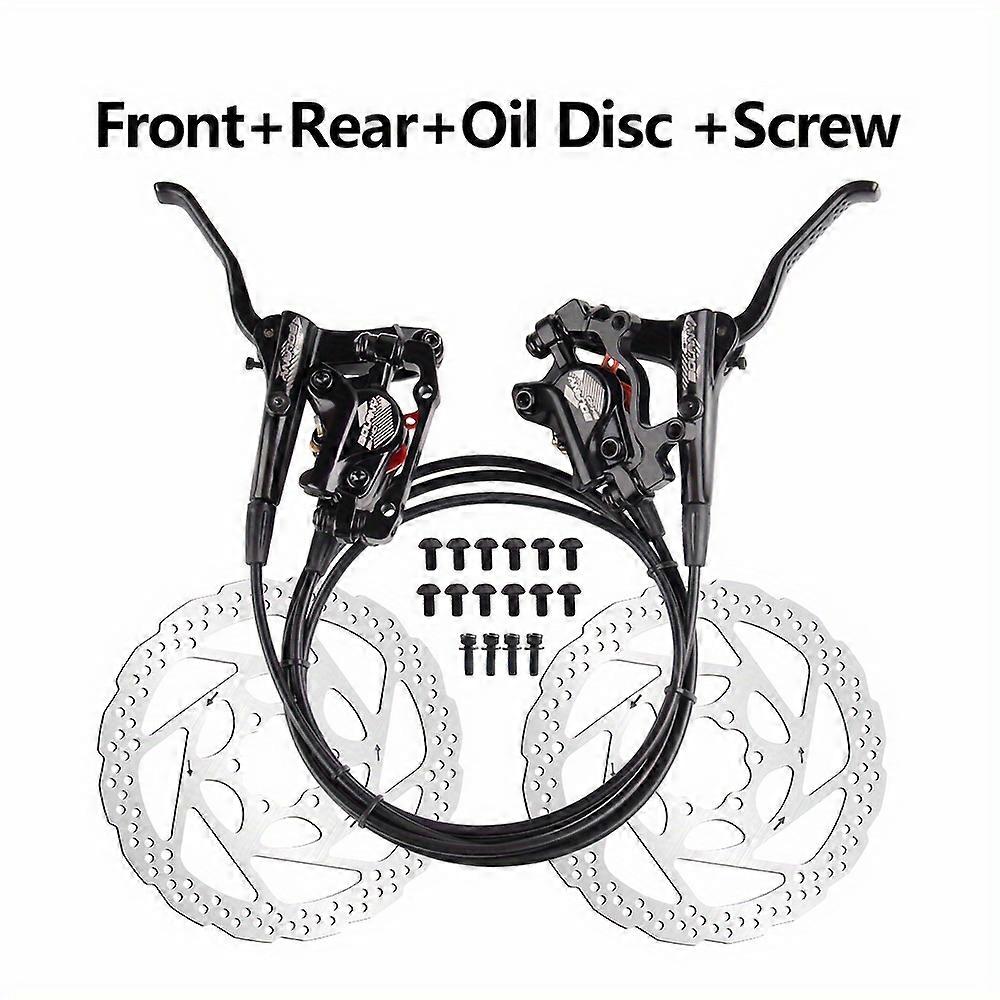 High-Performance Hydraulic Disc Brake Kit with 160mm Rotors for Front and Rear Wheels - Improves Braking Power and Control for Mountain Bikes and Road