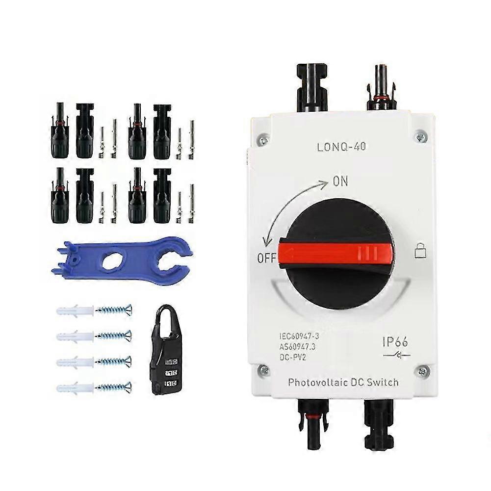 32a 4p Pv Disconnector Switch+connector+wrench Dc1200v Gf40 Outdoor Ip66 Waterproof Diverter Switch